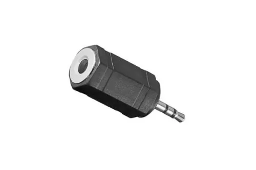 Audioadapter 2,5mm Stereo Stecker auf 3,5mm Buchse, schwarz, DINIC Blister