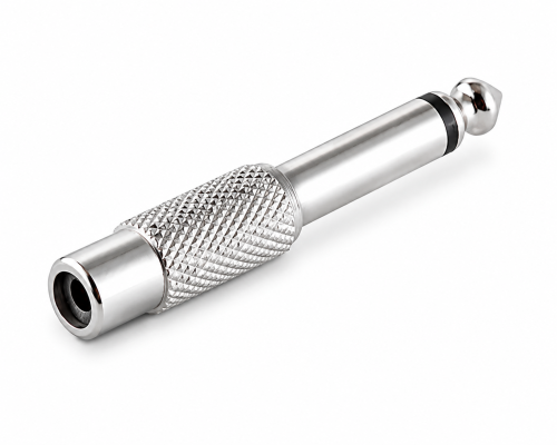 Audioadapter 6,3mm Klinke - Cinchbuchse, DINIC Box 6,3mm Monoklinke auf Cinchbuchse, Metallgehäuse