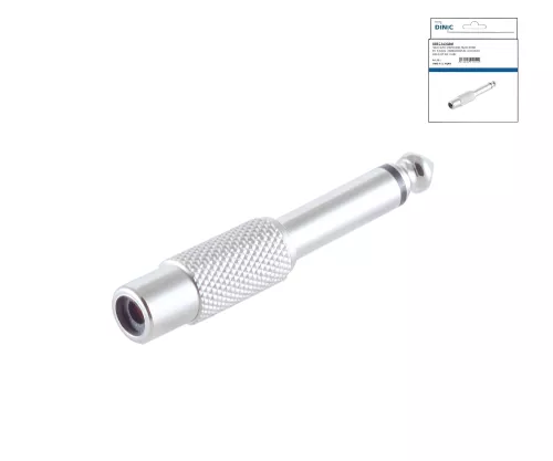 Audio adapter 6.3mm jack - RCA socket, DINIC box 6.3mm mono jack to RCA socket, metal housing