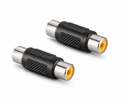 DINIC Adapter, Doppel Cinch Buchse, 2 Stück zum Verbinden von Cinchkabeln, DINIC Box mit Euroloch