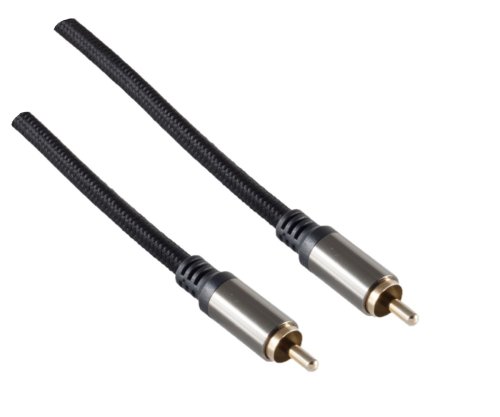 HQ RCA koaksialkabel, tekstilstof, RCA-stik - RCA-stik, kabeldiameter 5,8 mm, sort, DINIC-boks, længde 1,50 m