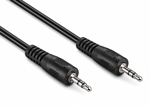 Audio-Kabel AUX, 3,5mm St. auf 2,5mm St., Klinkenstecker 3,5mm/Klinkenstecker 2,5mm, schwarz, DINIC Box mit Euroloch, Länge 2,00m