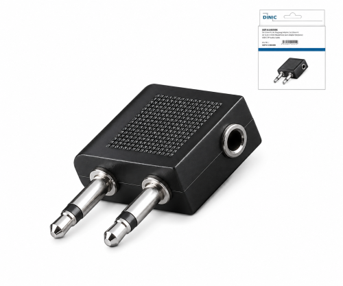 Adapter 2x 3,5mm Klinke 3,5mm Buchse, DINIC Box Kopfhöreradapter 3,5mm für Flugzeuge
