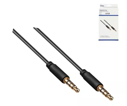 Audio cable 3.5 mm 4pin jack to jack (stereo), 1.5m, black Audio cable 3.5 mm 4pin jack to jack (stereo), 1.5m, black