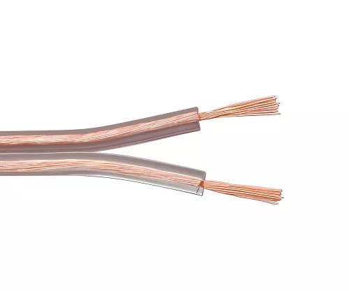 Luidsprekerkabel transparant CCA, rol van 50 m, doorsnede 2 x 1,5 mm², 50,00 m