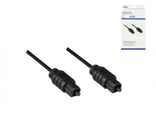 Toslink Kabel 2mm, schwarz, DINIC Box mit Euroloch, Länge 2m