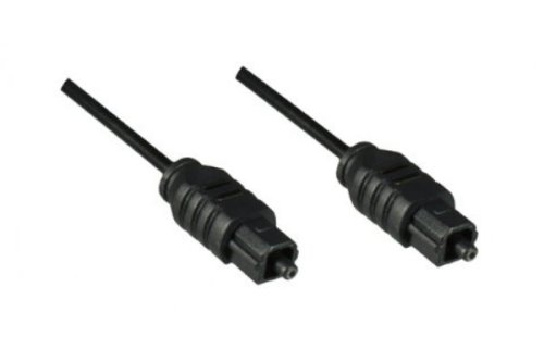 Toslink Kabel 2mm Ø, Kunststoffstecker, schwarz, DINIC Polybag, Länge 2,00m