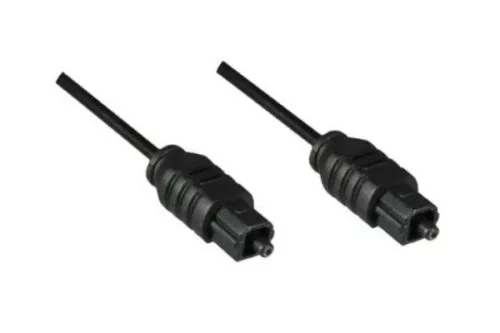 Cavo Toslink Ø 2 mm, spina in plastica, nero, sacchetto DINIC, lunghezza 2,00 m