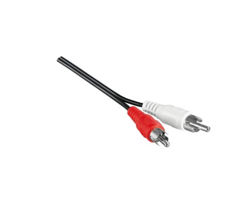 Audiokabel 3,5mm Stecker auf 2x Cinch Stecker, schwarz, DINIC Polybag, Länge 5,00m