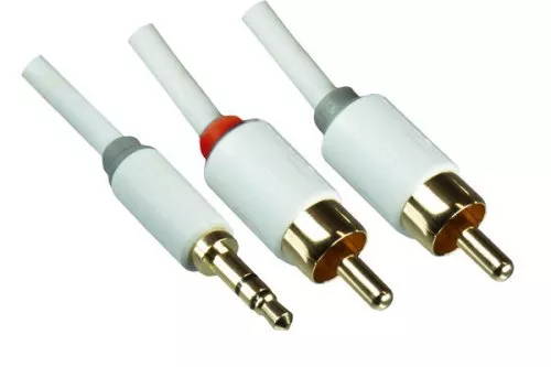Audiokabel 3,5mm St. auf 2x Cinch St., Monaco Range, weiß, 2,00m