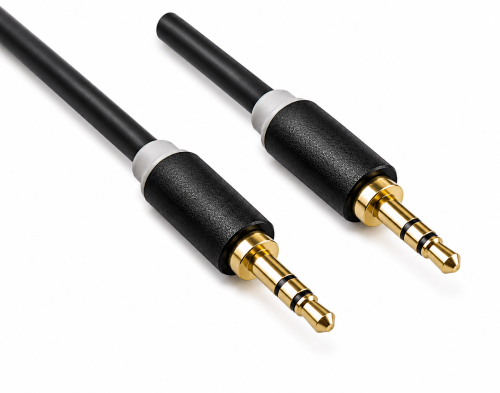 Audiokabel 3,5mm Stereo Klinke Stecker auf Stecker, Monaco Range, schwarz, DINIC Blister, Länge 5,00m