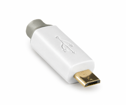 Kábel USB HQ, od konektora A po konektor micro B, pozlátený konektor, biely, krabička DINIC s eurodierovaním, 1 m