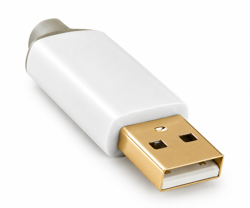 Kábel USB HQ, od konektora A po konektor micro B, pozlátený konektor, biely, krabička DINIC s eurodierovaním, 1 m