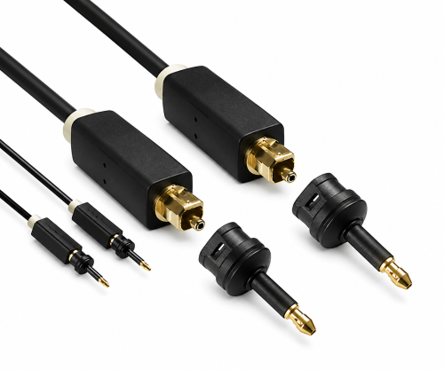 DINIC Toslink cable, 4mm Ø, black, DINIC Monaco Range, HQ plug, black, DINIC box with Euro hole, length 5.00m