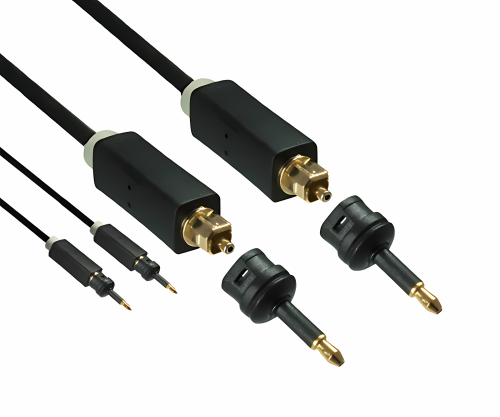 DINIC Toslink cable, 4mm Ø, black, DINIC Monaco Range, HQ plug, black, DINIC box with Euro hole, length 5.00m