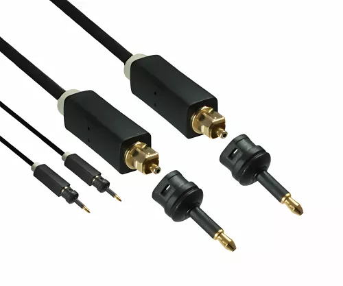 DINIC Toslink cable, 4mm Ø, black, DINIC Monaco Range, HQ plug, black, DINIC box with Euro hole, length 5.00m