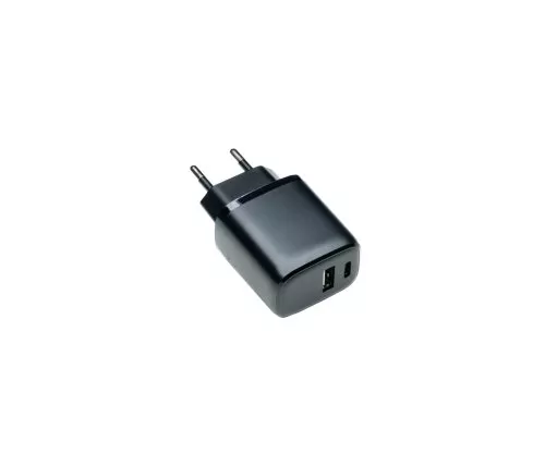 USB C+A charger/power supply 20W, PD, black, DINIC box