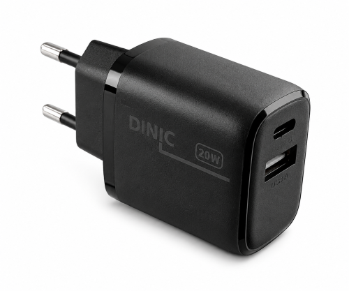 USB C+A Ladegerät/Netzteil 20W, Power Delivery + QC 3.0, schwarz