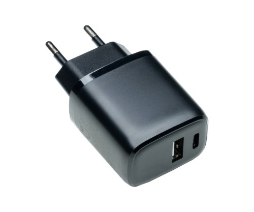 Chargeur/alimentation USB C+A 20W, Power Delivery + QC 3.0, noir