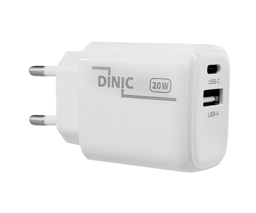 Polnilec/napajalnik USB C+A 20 W, Power Delivery + QC 3.0, bel
