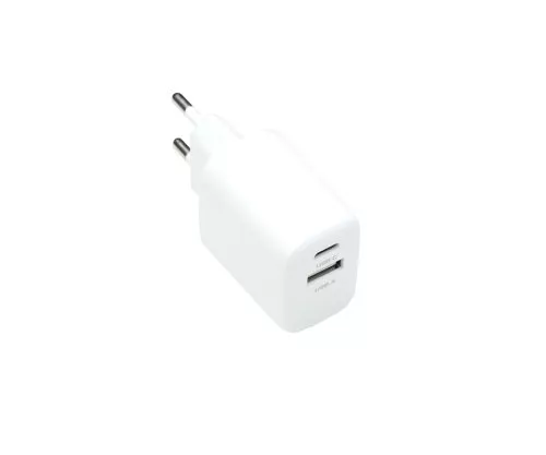 USB C+A charger/power supply 20W, PD, white Power Delivery, white