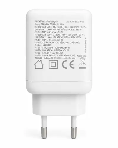 Caricabatterie/alimentatore USB C/C/A 65 W Caricabatterie rapido Power Delivery 3.0, tecnologia PPS