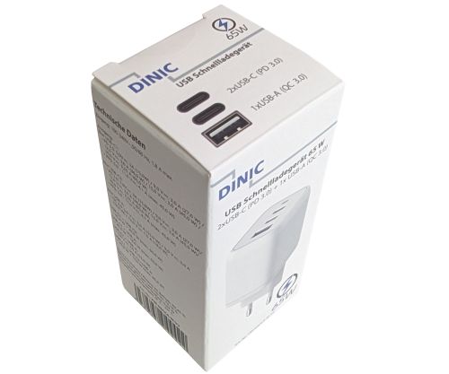 Φορτιστής/τροφοδοτικό USB C/C/A 65W Φορτιστής γρήγορης φόρτισης Power Delivery 3.0, τεχνολογία PPS