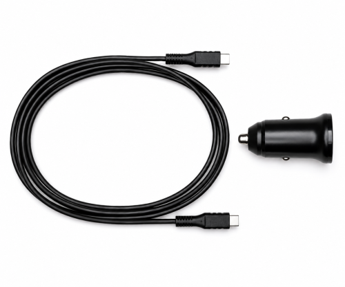 USB KFZ 20W C Schnellladegerät inkl. C Kabel, USB KFZ Lader, C auf C Ladekabel, schwarz, DINIC Box mit Euroloch, 1,50m