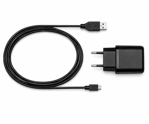 Adaptateur de charge USB PD/QC 3.0 avec câble micro USB 20W, 3,6V~5,9V/3A ; 6~9V/2A ; 9V~12V/1,5A, noir, boîte DINIC avec trou européen, 2m