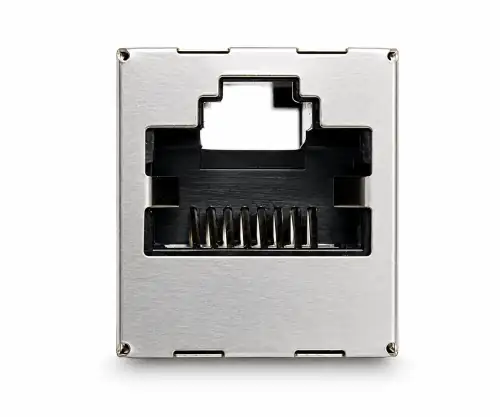 DINIC RJ45 Cat.6A/5e Kupplung Bu. auf Bu. bulk RJ45 Bu./Bu., geschirmt, Vollmetall
