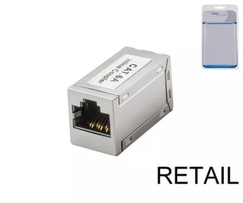 DINIC RJ45 Cat.6A/5e hon till hon RJ45 jack, skärmad, full metall