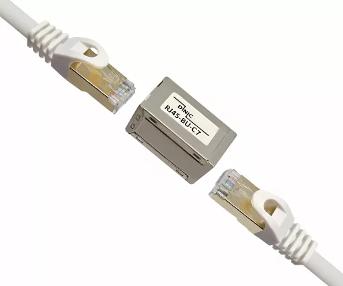 DINIC RJ45 Cat 7 Kupplung, bulk, RJ45 Buchse auf Buchse, geschirmt, Vollmetall DINIC RJ45 Cat 7 Kupplung, bulk, RJ45 Buchse auf Buchse, geschirmt, Vollmetall