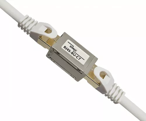 DINIC RJ45 Cat 7 Kupplung, bulk, RJ45 Buchse auf Buchse, geschirmt, Vollmetall DINIC RJ45 Cat 7 Kupplung, bulk, RJ45 Buchse auf Buchse, geschirmt, Vollmetall