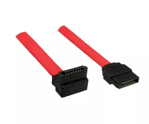 DINIC S-ATA 1, 2, 3 cable, S-ATA straight to S-ATA 90° right angled, 0.50m