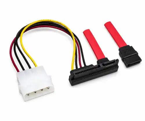 Cavo S-ATA interno, S-ATA 22pin 90° pin a 7pin + 4pin connettore di alimentazione, lunghezza 0,50m
