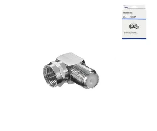 Adaptateur coudé F mâle à F femelle 90°, cuivre, DINIC Box avec trou européen