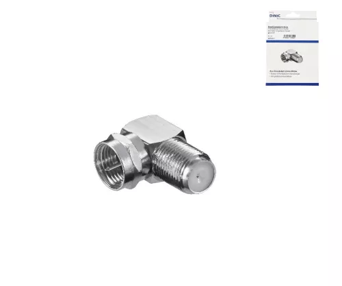 F-pistiku ja F-pesa 90° nurkadapter, vask, DINIC-karp koos euroauguga
