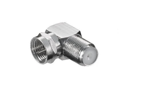 Angle adapter F plug / F socket 90°, 10 pieces, DINIC polybag