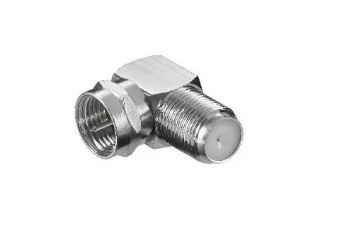 Angle adapter F male to F female 90°, copper, blister