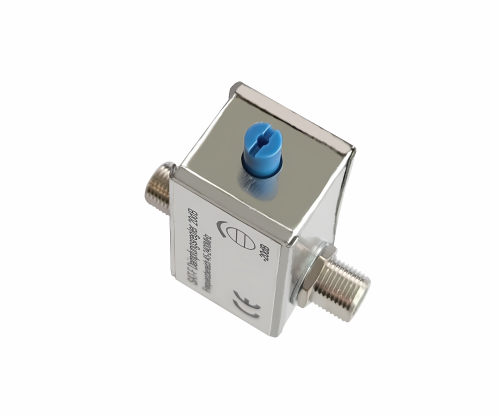 SAT-dæmper 0 dB - 20 dB, F-stik til F-stik, DINIC-blisterpakning