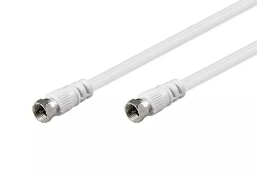 DINIC SAT cable F-secker/plug, white, length 2.50m, polybag