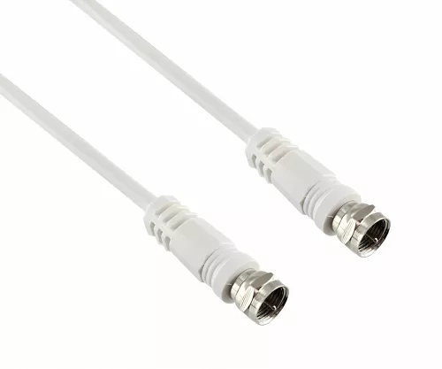 DINIC SAT Kabel F-Secker/Stecker, weiß, DINIC Polybag, Länge 5,00m