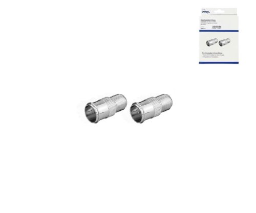 F-Quickstecker auf F-Buchse, 2 Stück, 2x SAT-Quickstecker auf SAT-Buchse, Vollmetall, DINIC Box mit Euroloch