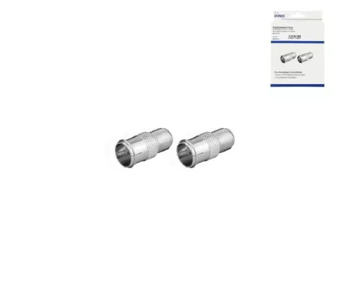 Spina F-Quick a presa F, 2 pezzi, 2x spina SAT-Quick a presa SAT, metallo pieno, scatola DINIC con foro Euro
