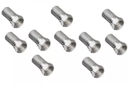 DINIC twist-on F-connector for cable 7.3mm, quantity: 10 pieces, DINIC polybag, length 20mm
