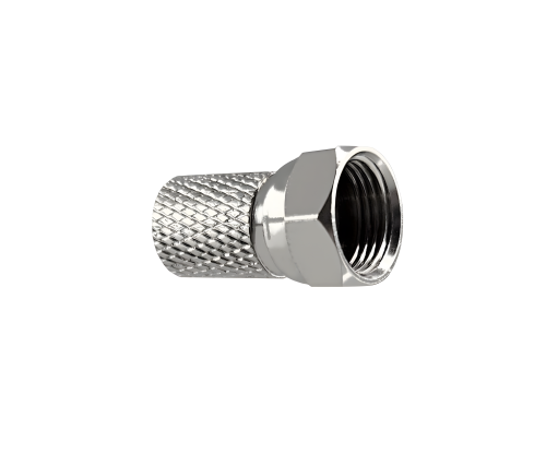 DINIC F-Aufdreh-Stecker für 7,3mm Kabel, Kupfer, Menge: 8 Stück, DINIC Box mit Euroloch, Länge 20mm