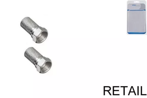 F-connector for cable-Ø 8,2mm, length 20mm, quantity: 2 pieces, blister