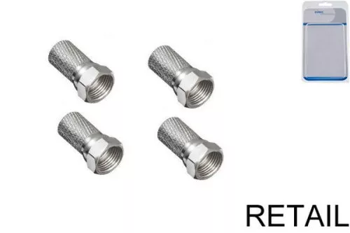 F-Stecker für Kabel-Ø 8,2mm, Länge 20mm, Menge: 4 Stück, Blister