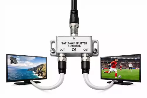 Distribuidor SAT para sistemas vía satélite, 2 vías, PB 5-2500 MHz, DINIC Polybag