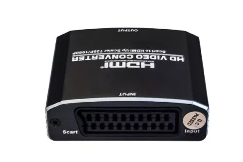 SCART-HDMI-adapter, DINIC Retail, analog video og lyd til HDMI opp til 1080p@60Hz, DINIC Blister